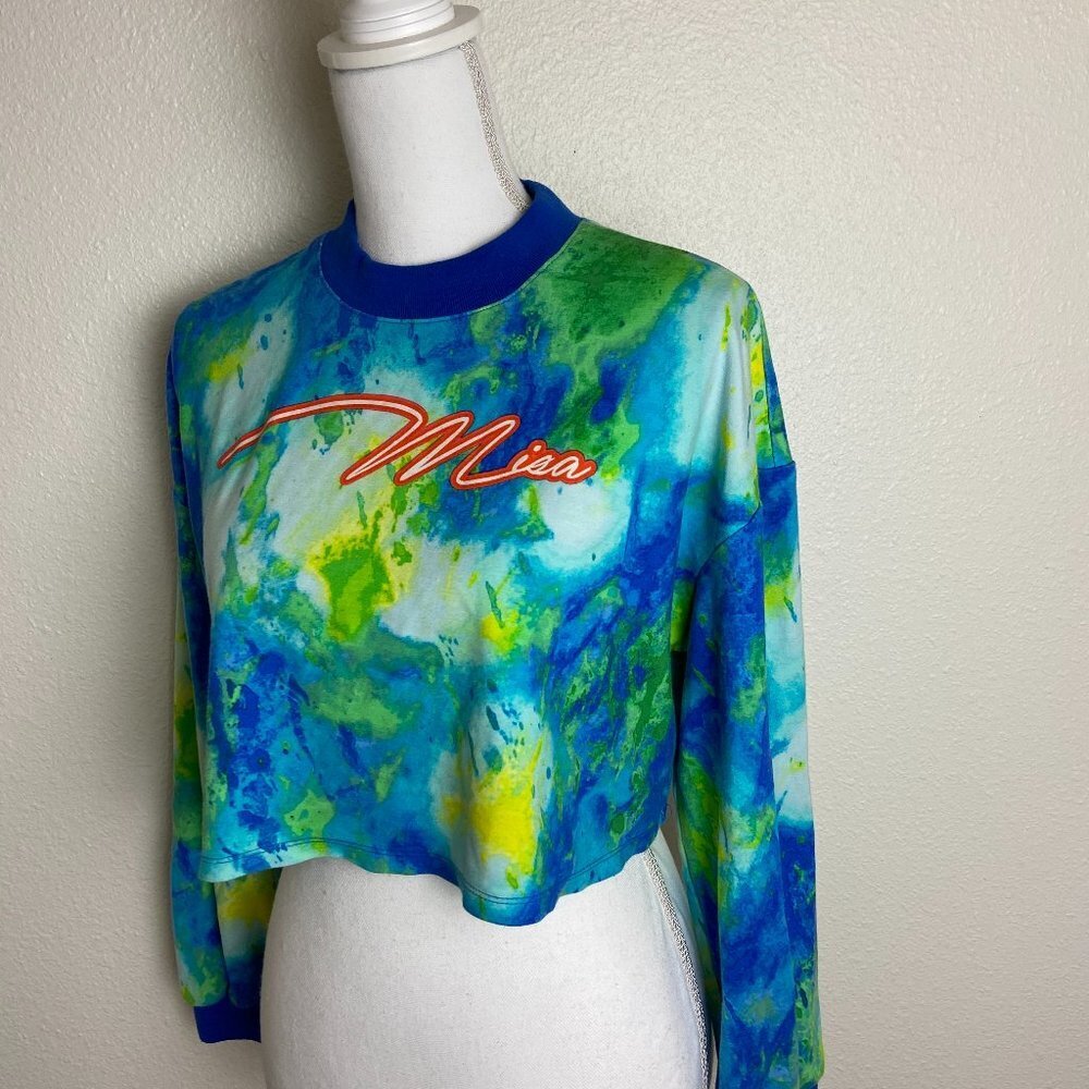 Misa Hylton Cropped Sweatshirt Tie Dry Oversize Streetwear Size M